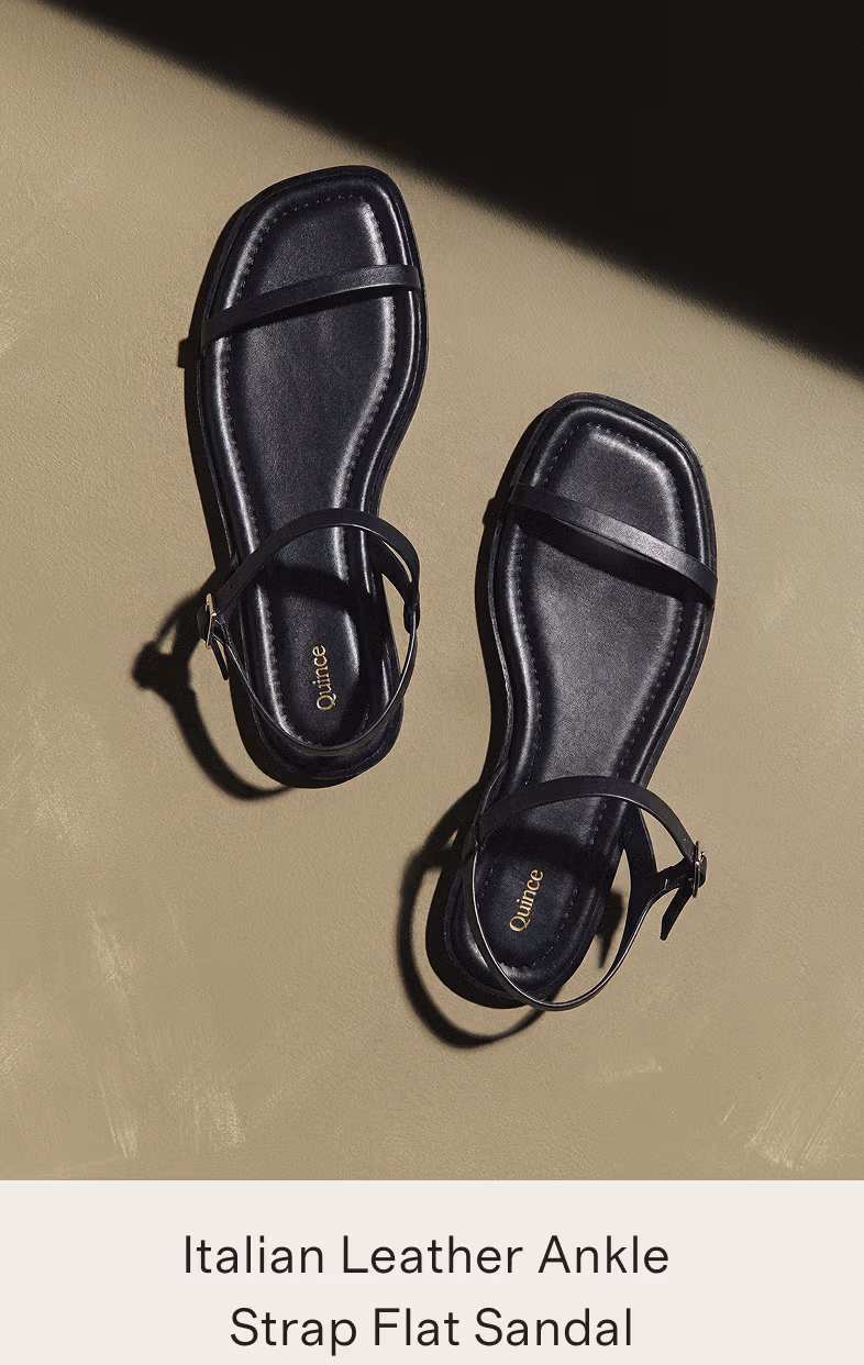 Italian Leather Ankle Strap Flat Sandal