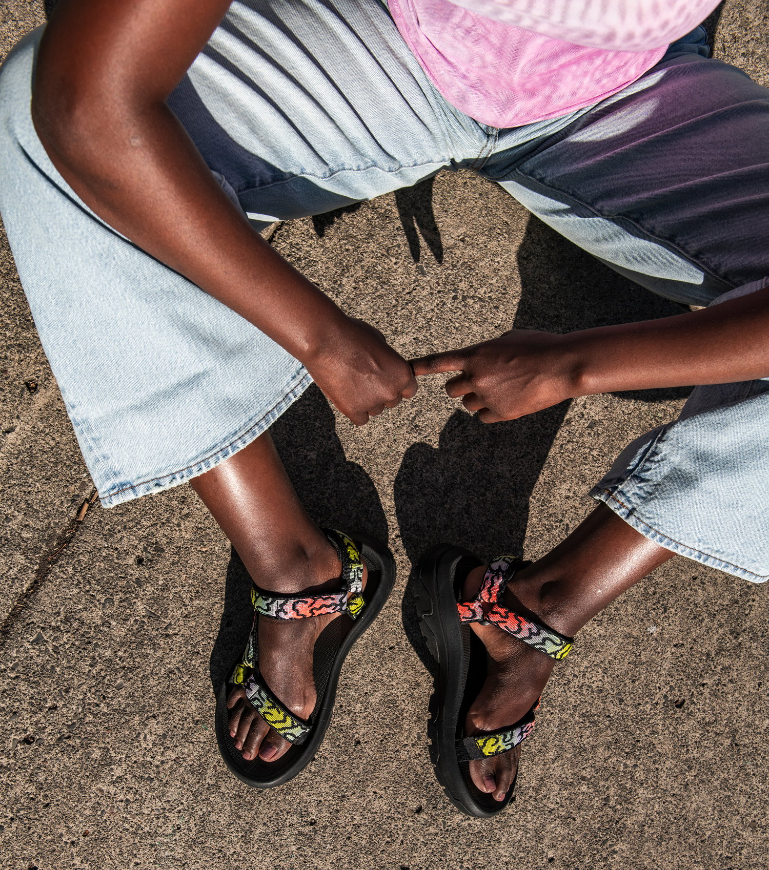 Women in colorful sandals
