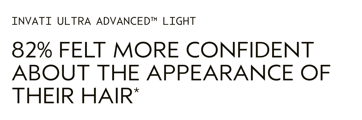 Aveda Plus Rewards | INVATI ULTRA ADVANCED™ LIGHT | 82% FELT MORE CONFIDENT ABOUT THE APPEARANCE OF THEIR HAIR*