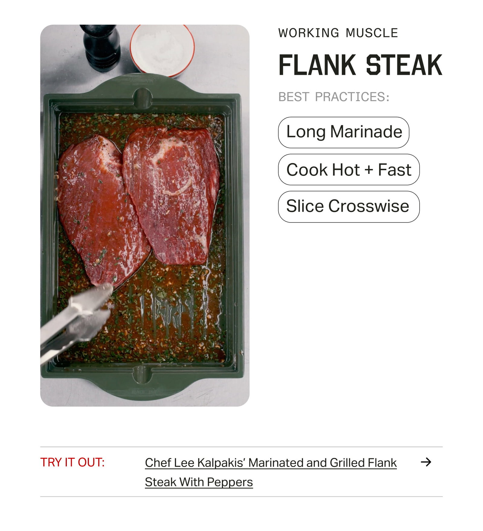 Recipe | Chef Lee Kalpakis's Marinated and Grilled Flank Steak With Peppers