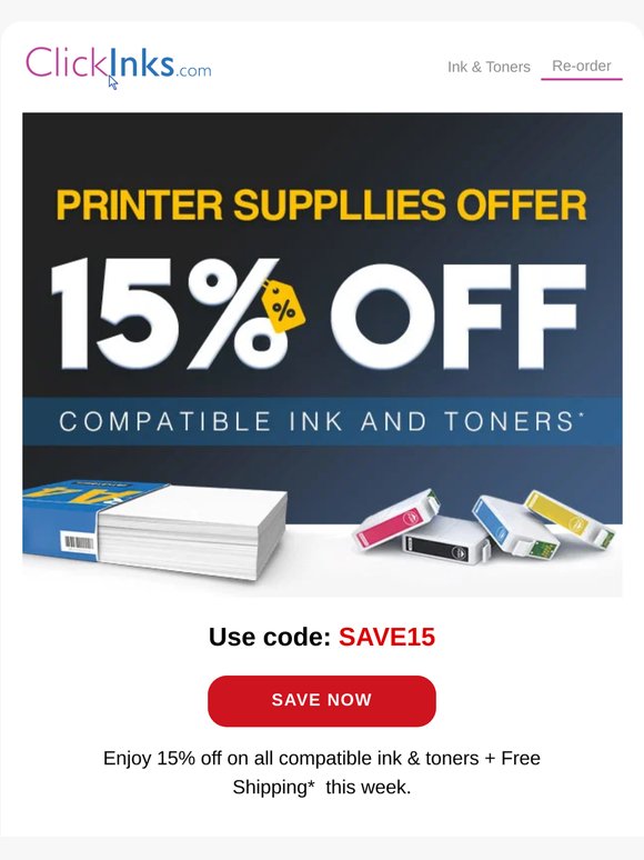 15% Off This Week 💡 Email Exclusive offer at Clickinks