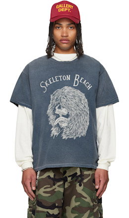 Gray Skeleton Beach Grit T-shirt - Gallery Dept.