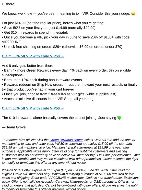 Reminder: VIP is still 50% off 💸