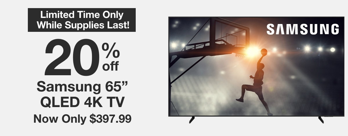 20% off Samsung 65"