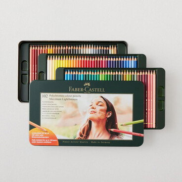 Faber-Castell Polychromos Artist Assorted Coloured Pencils in a Tin Set of 102