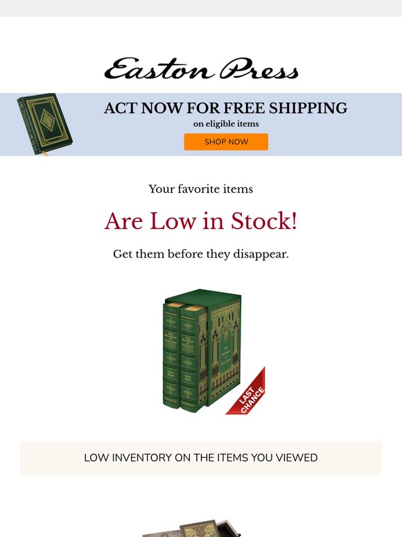 Alert - low stock on your favorites!
