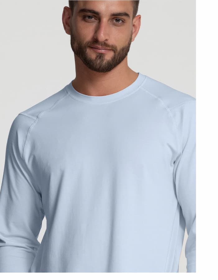 Men's UPF 20+ Bamboo Sun Shirt in River Mist