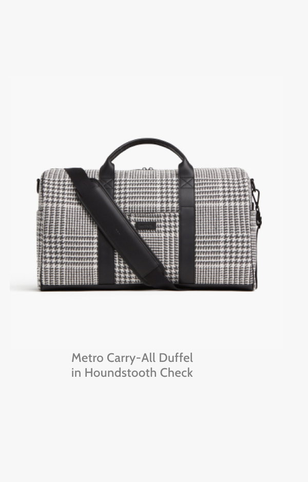 Metro Carry-All Duffel in Houndstooth Check.