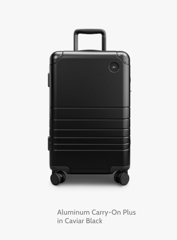 Aluminum Carry-On Plus in Caviar Black.