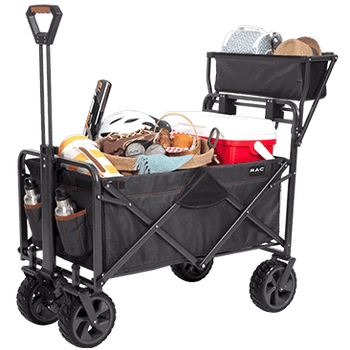 Mac Sports Deluxe Push Pull Folding Wagon with Brakes
