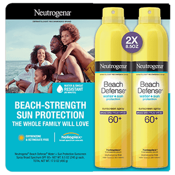 Neutrogena Beach Defense Sunscreen Spray SPF 60+, 8.5 oz, 2-Pack