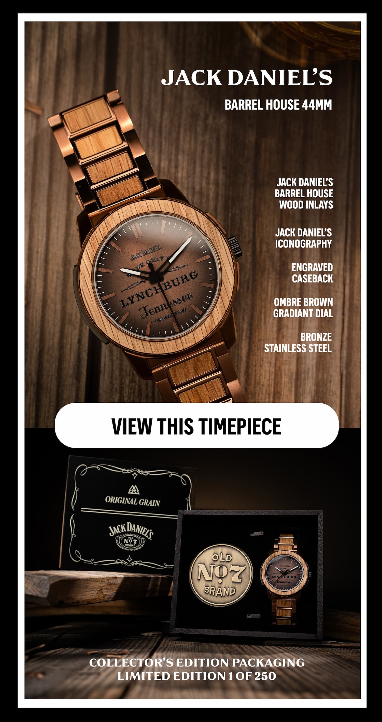 Original Grain x Jack Daniel's Barrel House 44mm