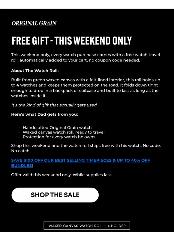 This Weekend: Free Watch Travel Roll! 🎁