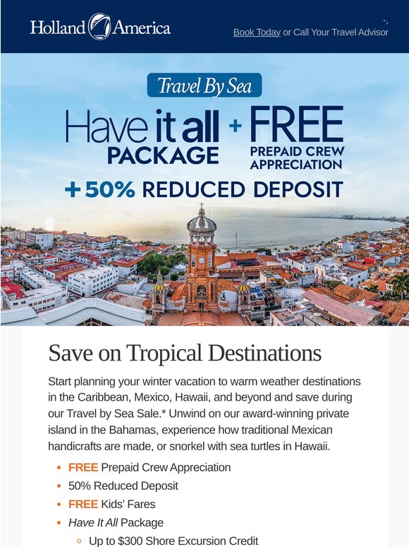 Save on Caribbean, Mexico & Hawaii cruises