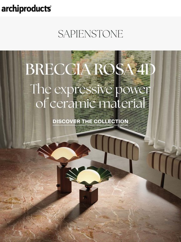 The expressive power of ceramic material: Breccia Rosa 4D by Sapienstone