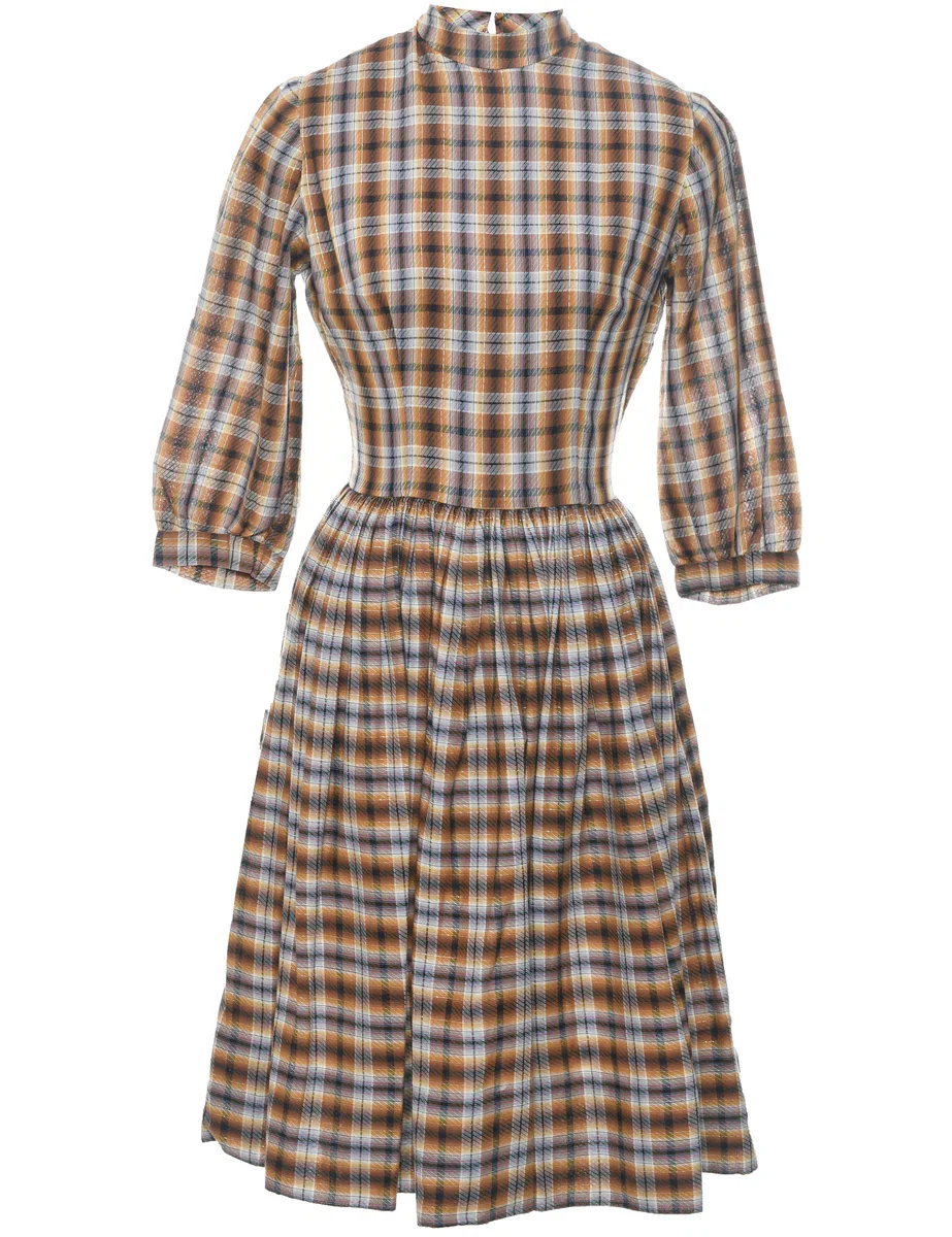 Image of Vintage Checked Dress - S