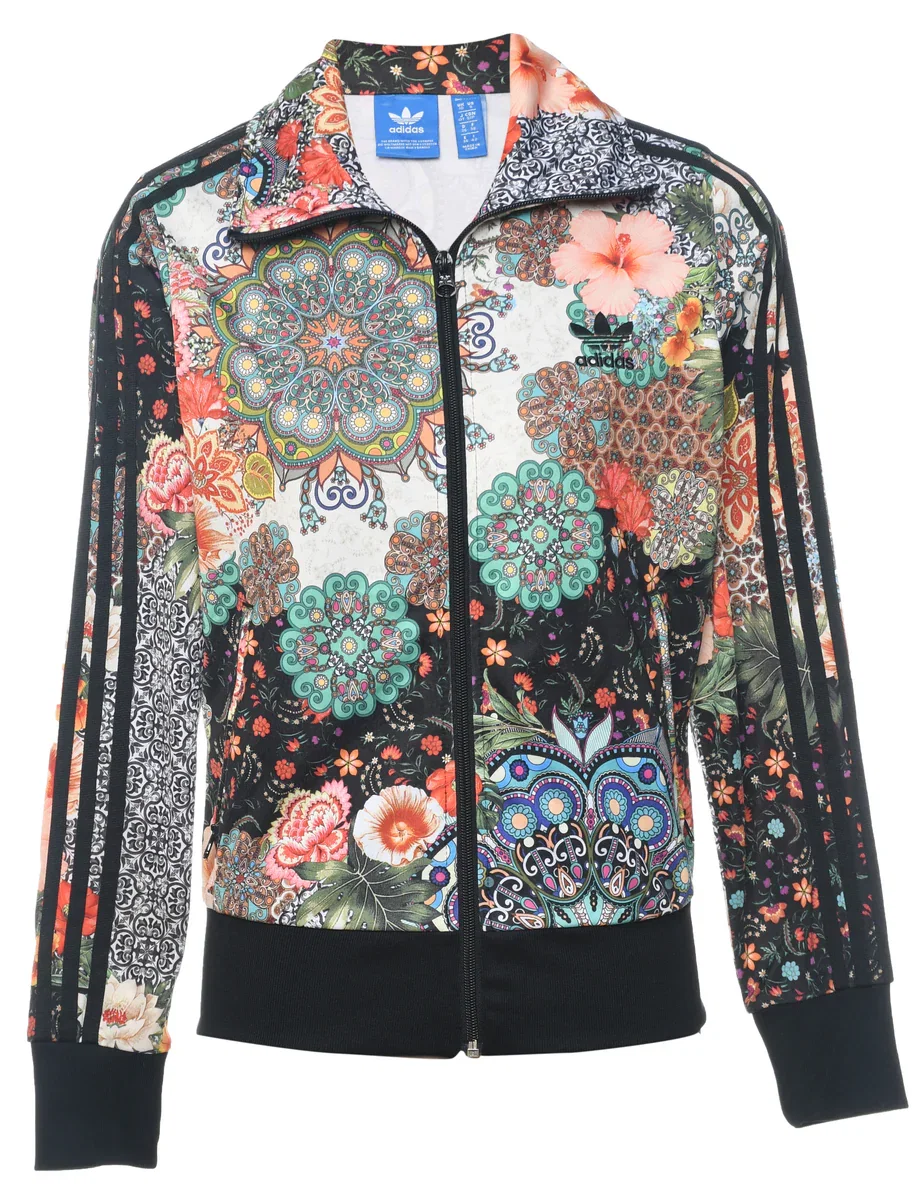 Image of Vintage Adidas Floral Multi-Colour Track Top - S
