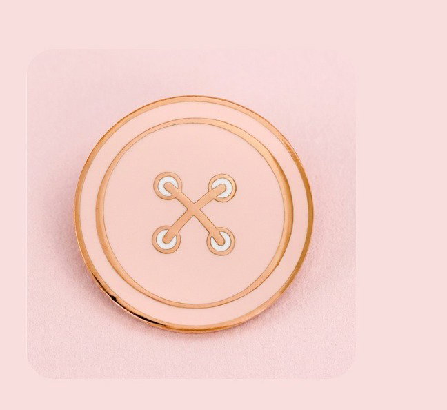 Pink Button Pin Magnetic Back