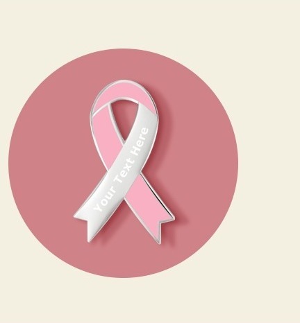 Engravable Pink Awareness Ribbon Pin