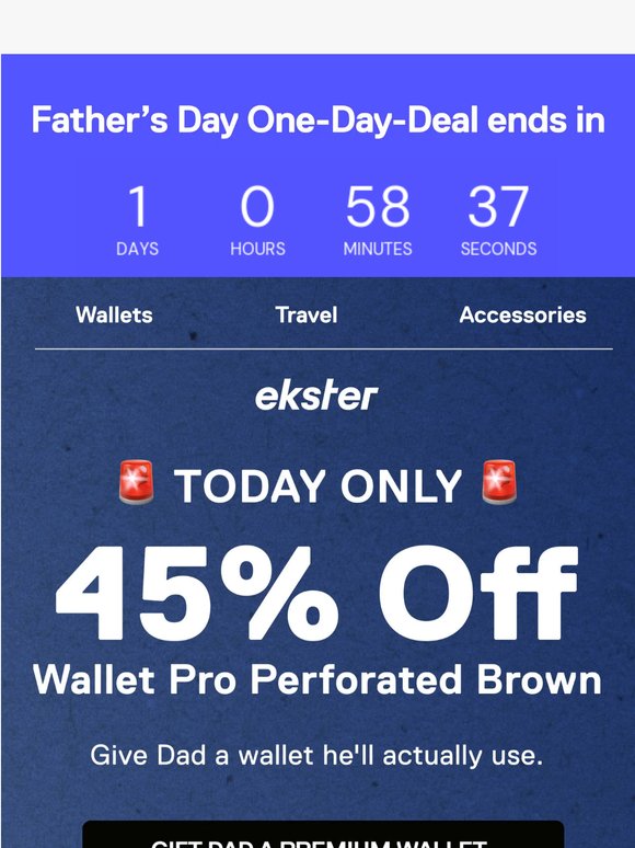 TODAY ONLY: 45% Off Wallet Pro Perforated Brown