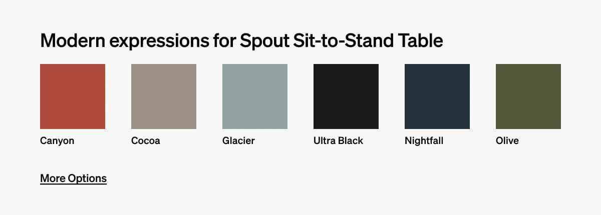 Modern expressions for Spout Sit-to-Stand Table