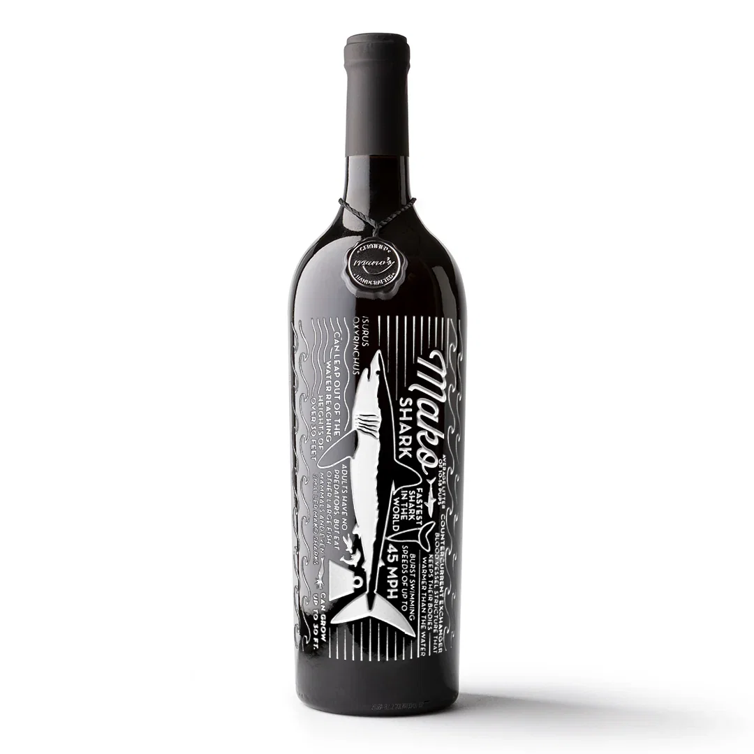 Image of Mako Shark Facts Etched Wine