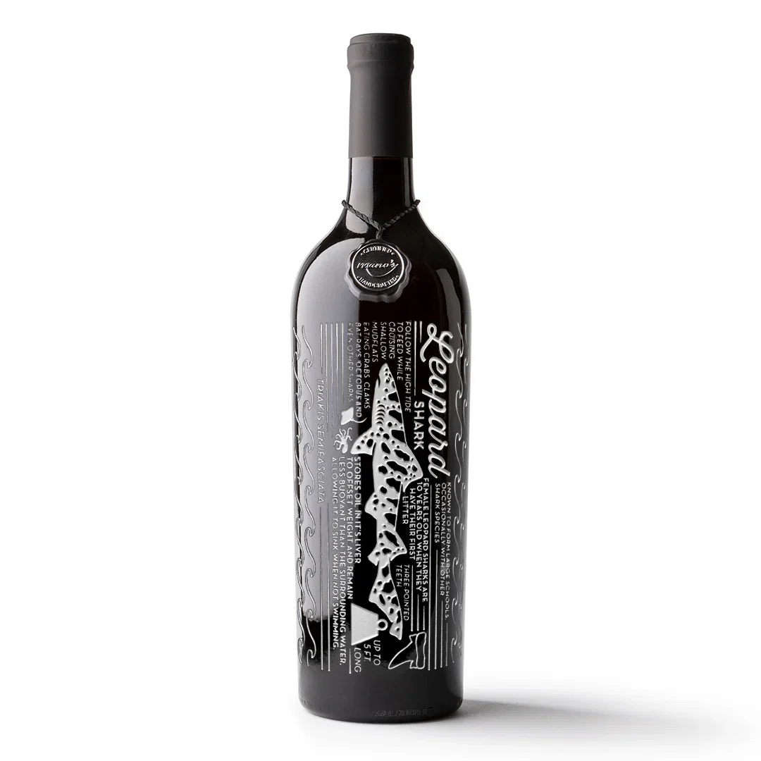 Image of Leopard Shark Facts Etched Wine