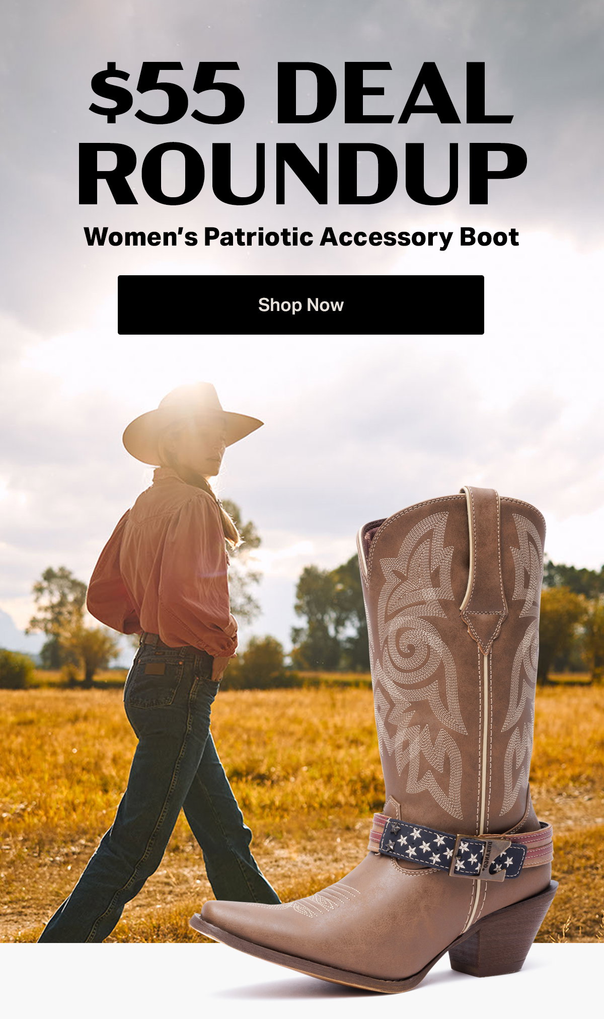 Deal Roundup | 60% off Women's Patriotic Accessory Boot