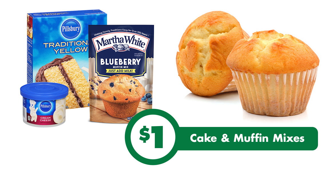 $1 Cake & Muffin Mixes