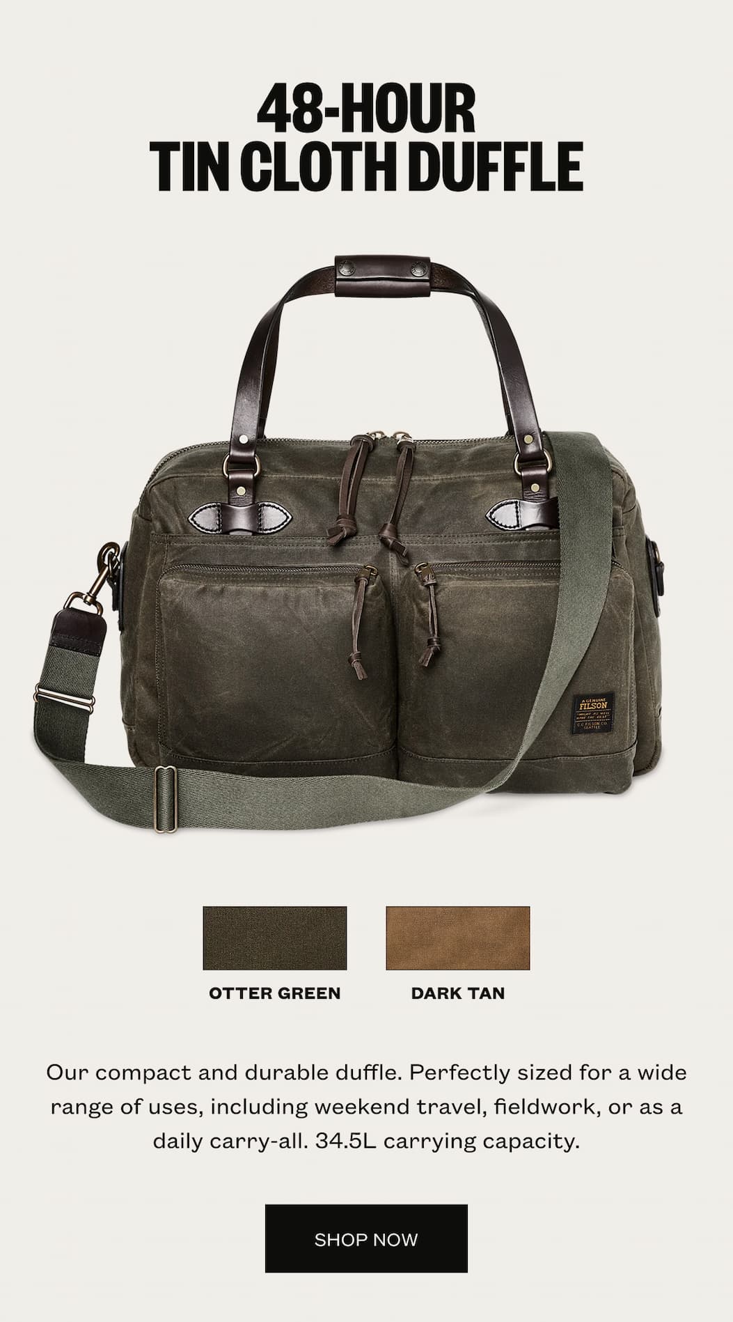 48 Hour Tin Cloth Duffle Bag