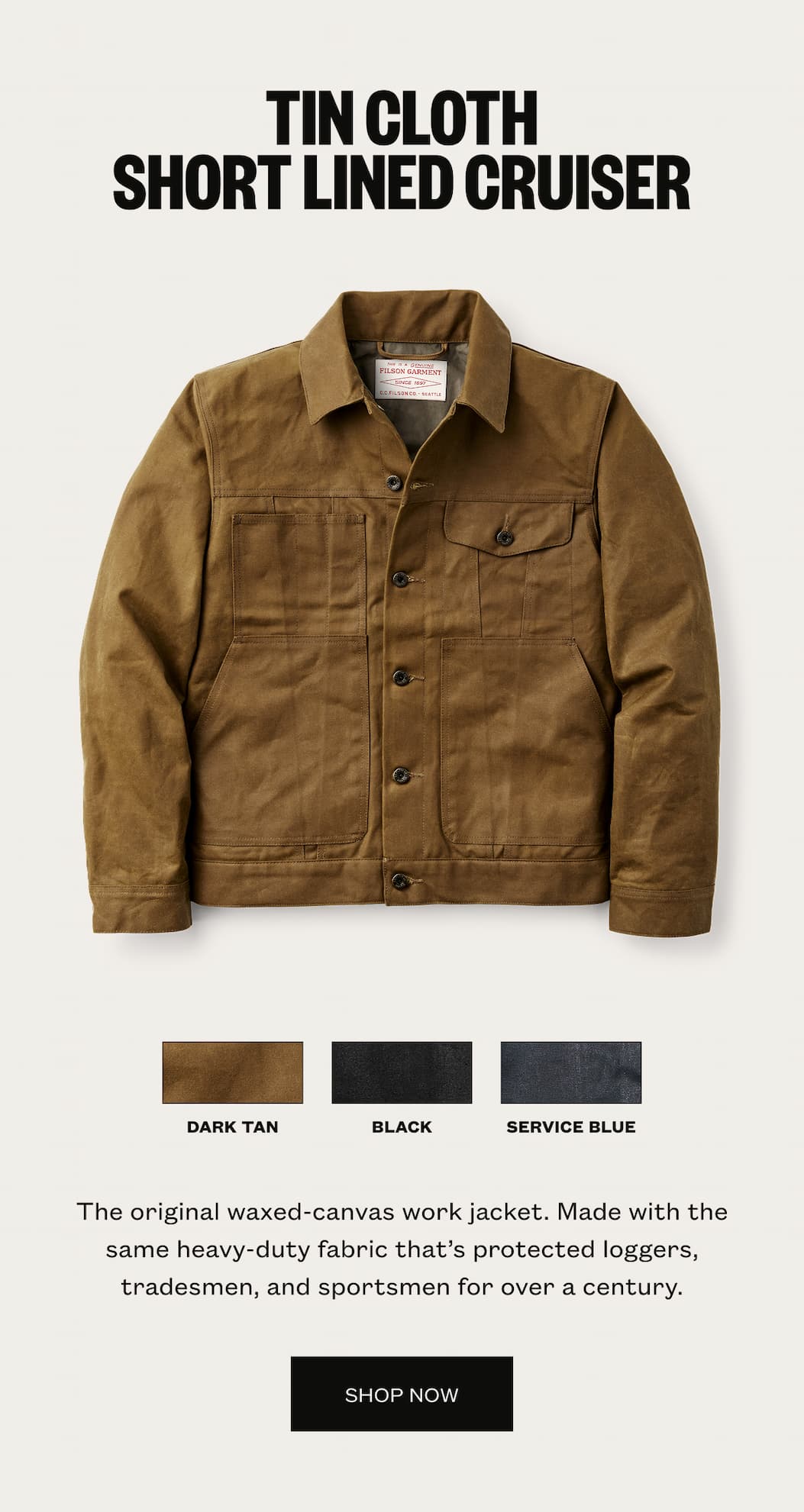 Tin Cloth Short Lined Cruiser