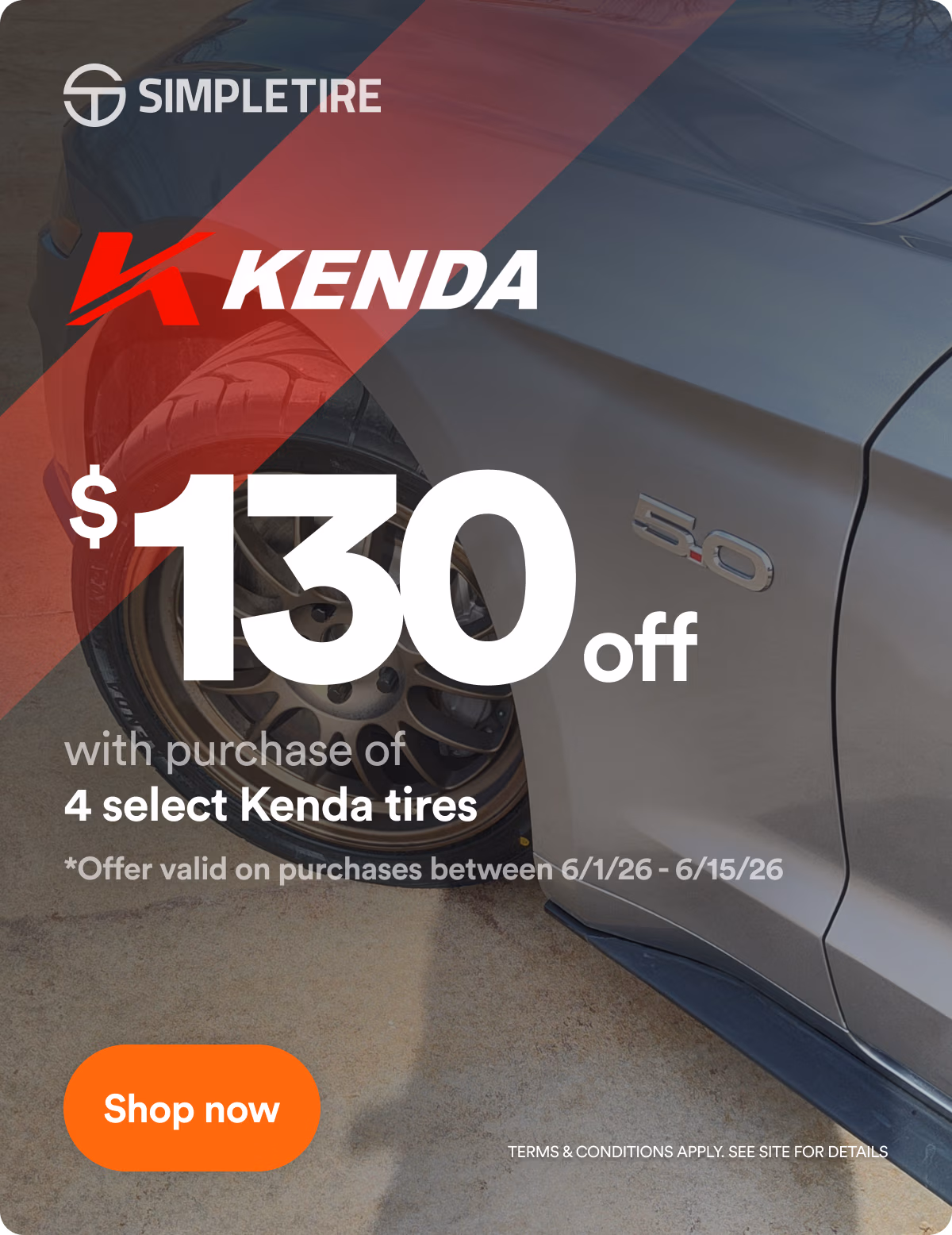 Kenda tires - $130 off select sets