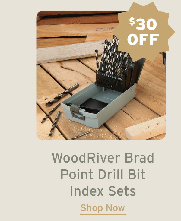 WoodRiver Brad Point Drill Bit Index Set