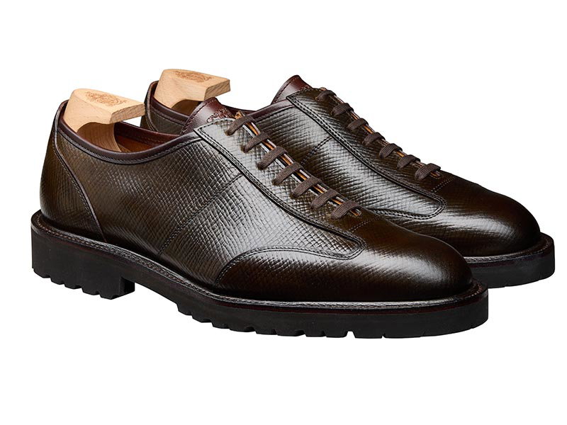 Bowland Dark Brown Hatch Grain Cordovan