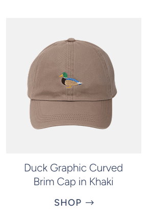 Duck Graphic Curved Brim Cap in Khaki