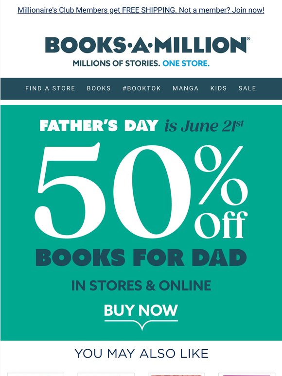 In Store & Online - 50% OFF Father's Day Books!