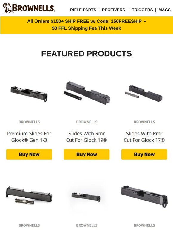 Brownells Slides on Sale: Save up to $45 on Slides for Glock