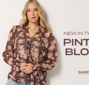 Brown Abstract Floral Sheer Pintuck Blouse