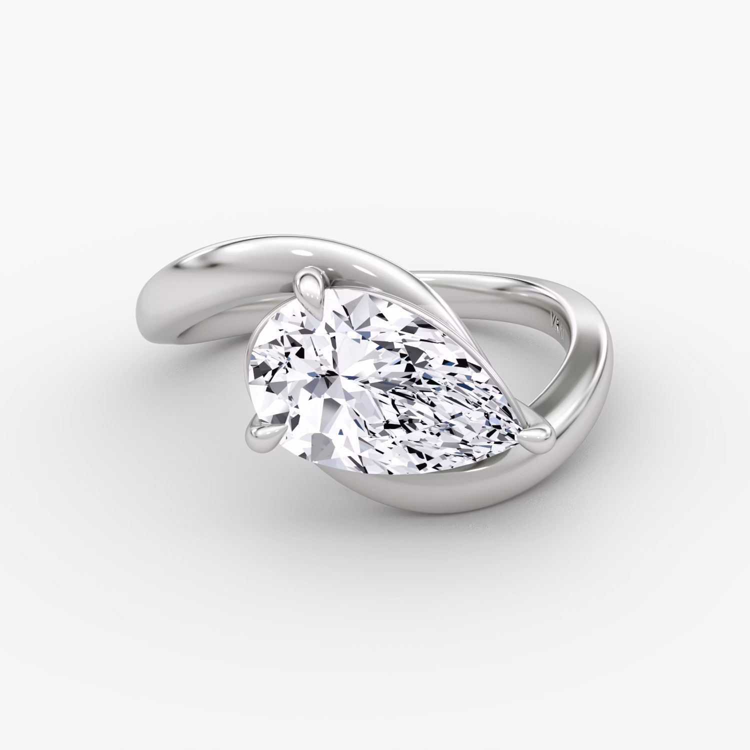Wrapped Engagement Ring Pear WG