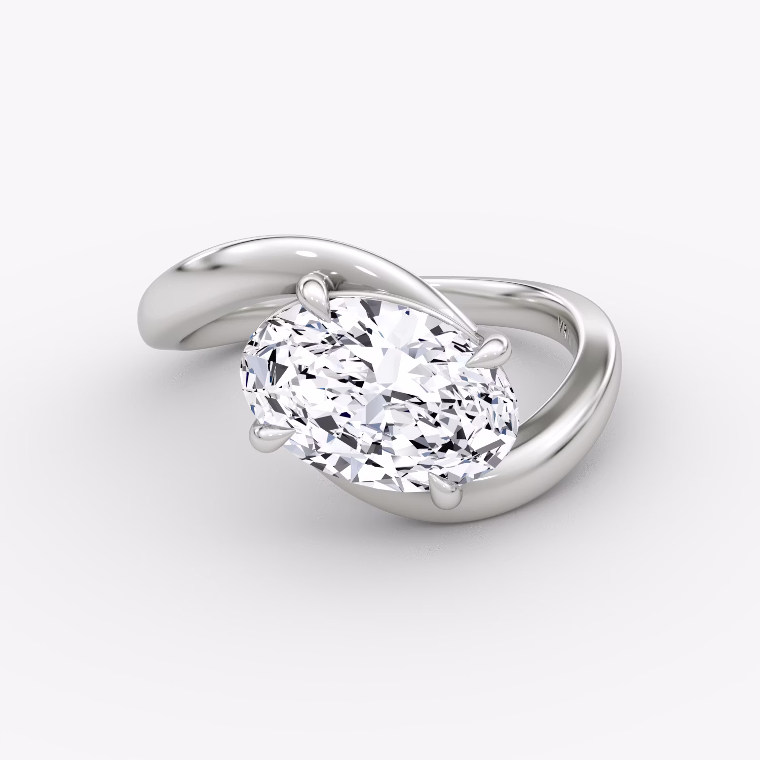 Wrapped Engagement Ring Oval Platinum