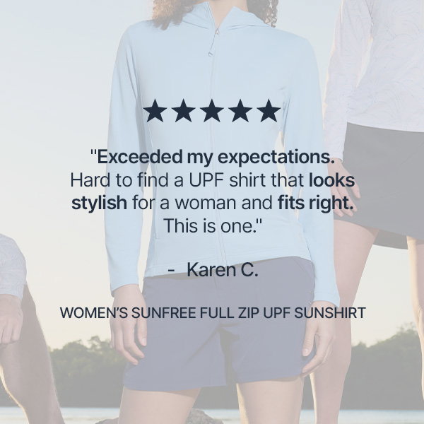 women's sunfree full zip upf sunshirt