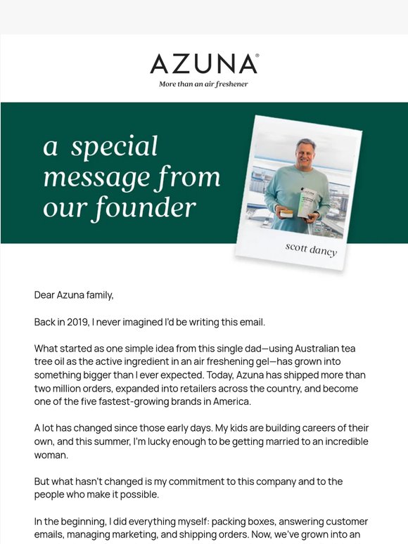 A note from our founder