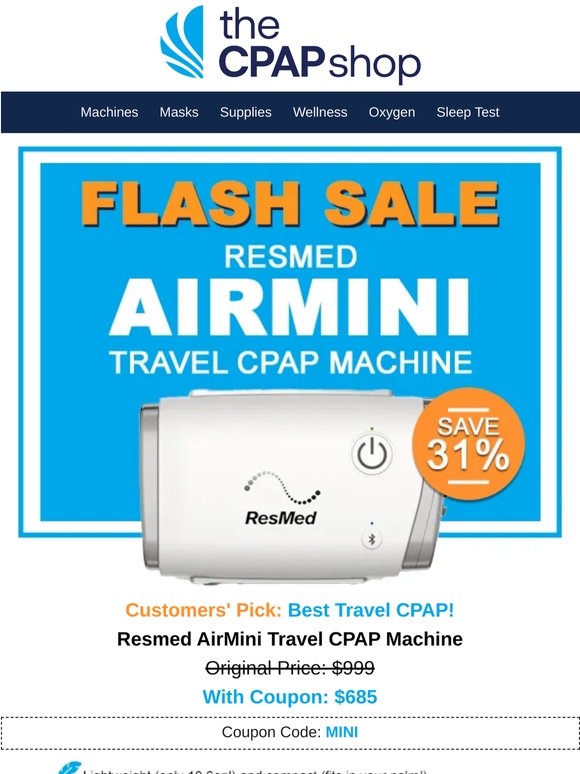 4-Hr Flash Sale!⚡Resmed AirMini ONLY $685⚡