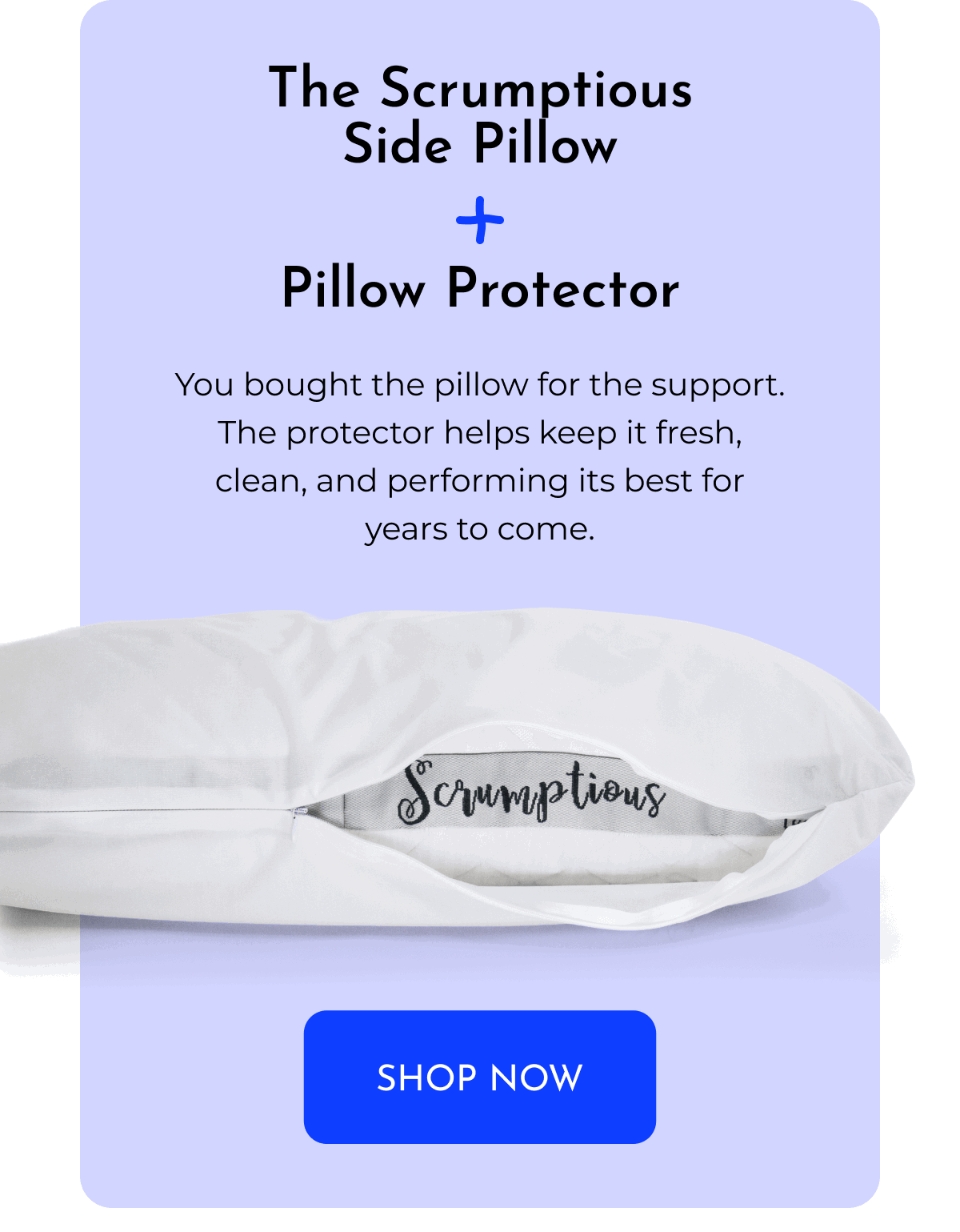 The Scrumptious Side Pillow + Pillow Protector