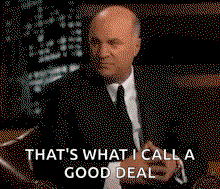 a man in a suit and tie is saying that 's what i call a good deal .