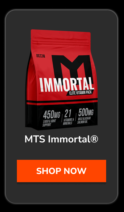 MTS Immortal elite vitamin pack with 450mg liver and joint support, 21 vitamins and minerals, 500mg salmon oil.