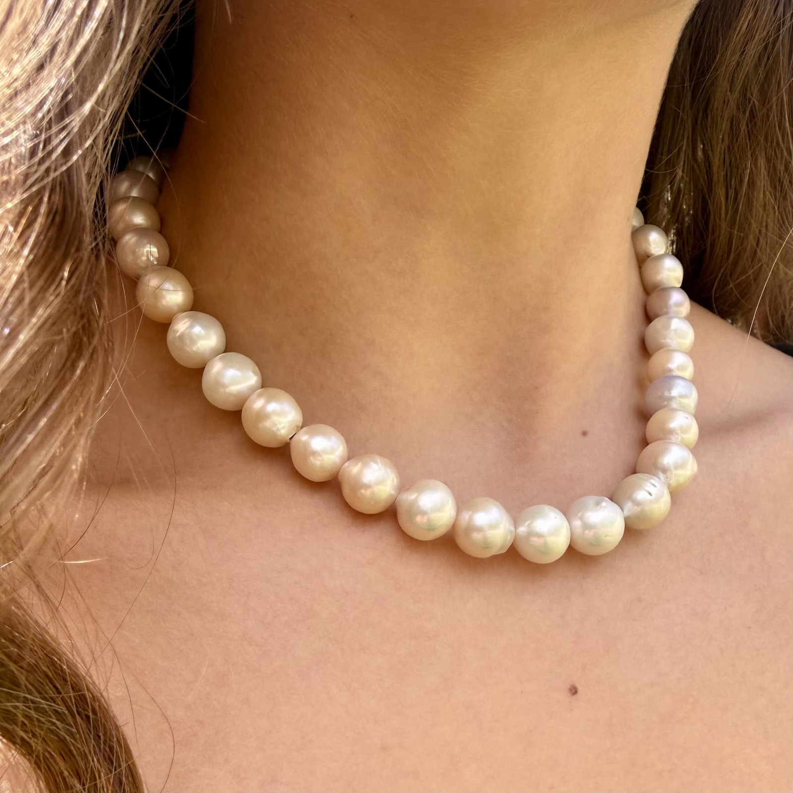 The Camille Baroque Peach Pearl Necklace - One of a Kind