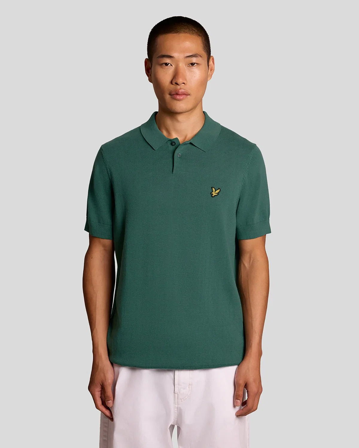 Image of Cotton Knitted Polo Shirt