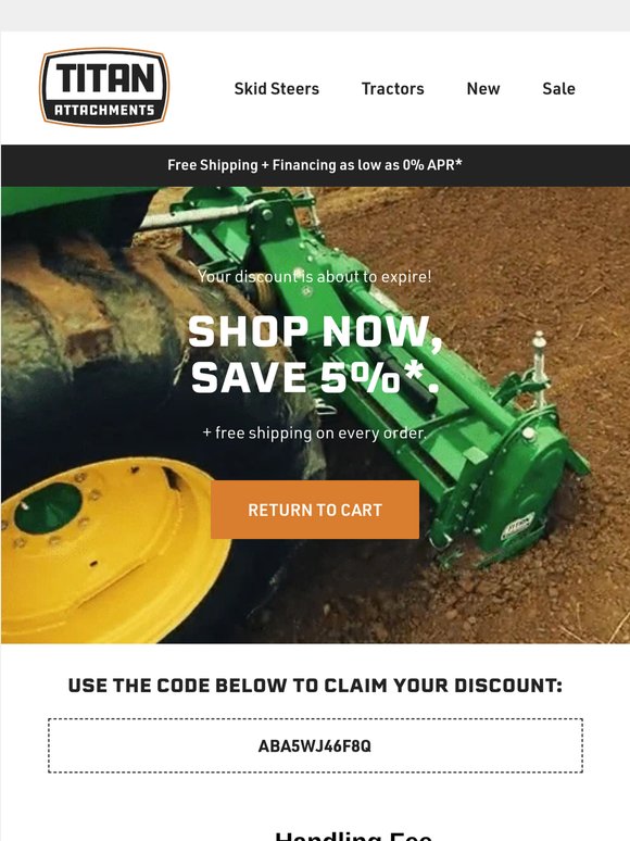Re: Your 5% discount won’t last forever