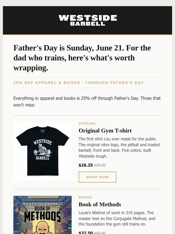 For the dad who trains: 25% off